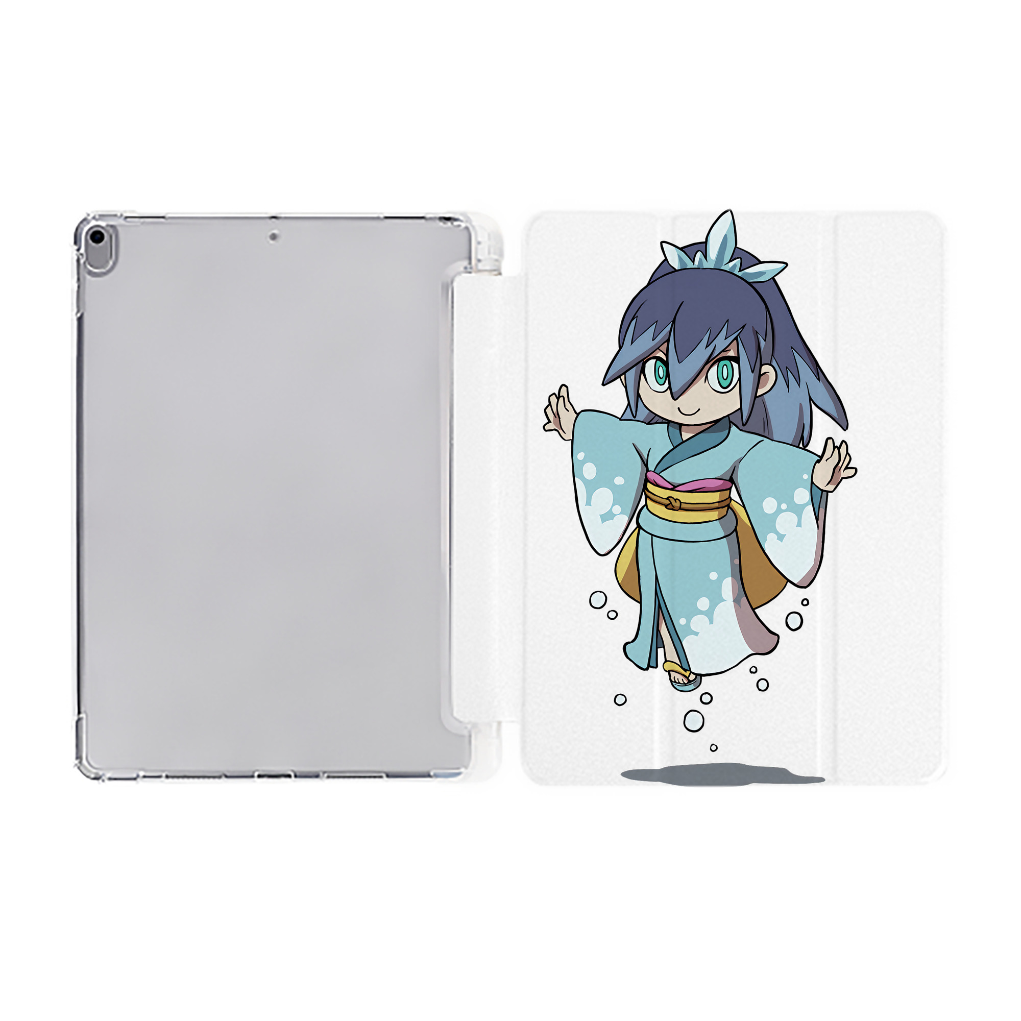 （画像用） 妖怪ウォッチ Yo-kai Watch IPad ケース ペン収納付き 三つ折りスタンド PUレザー×シリコン 対応機種9.5/10.5/10.9インチ